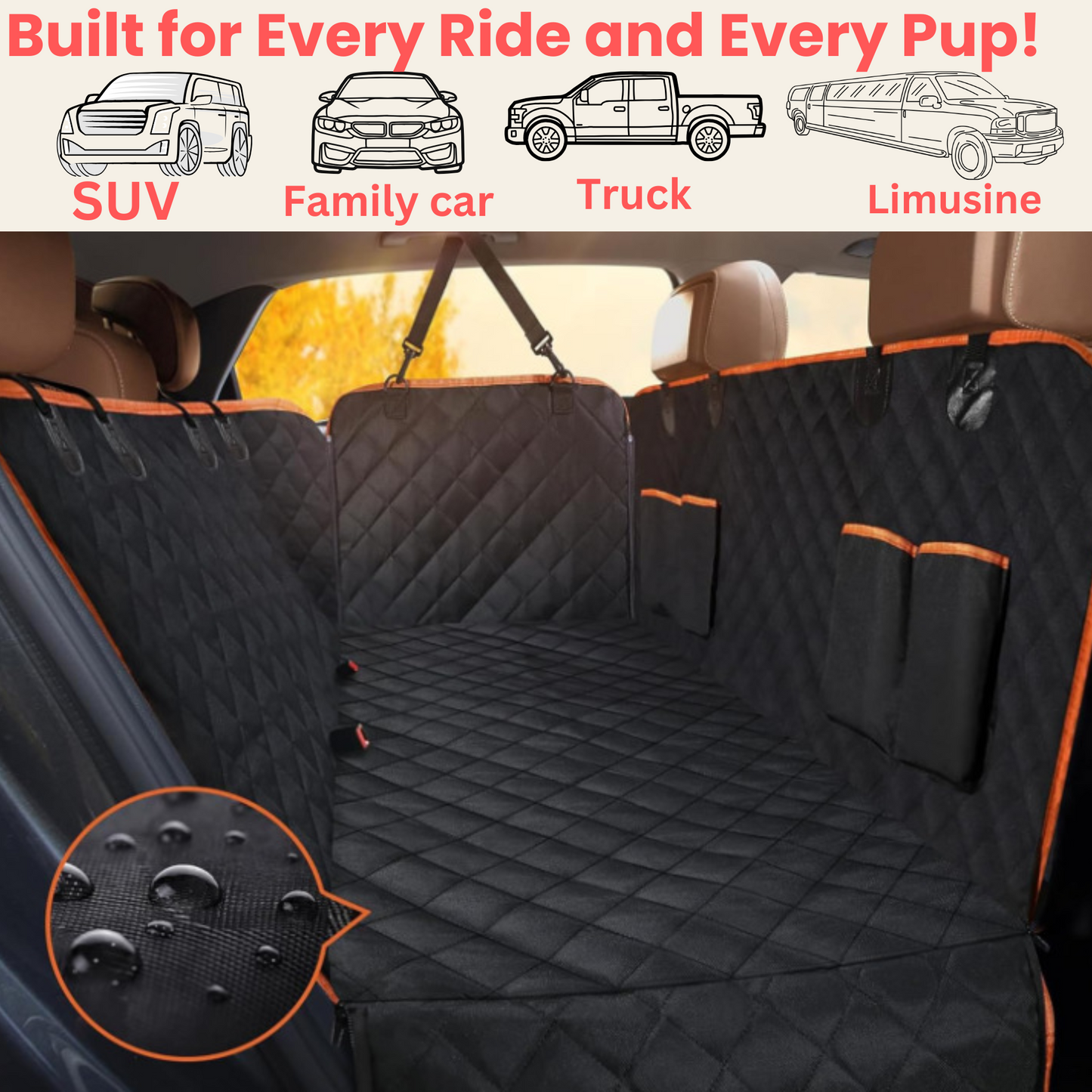 Pet Shield  – Heavy-Duty Hard-Bottom Protector for Dog Car Seats